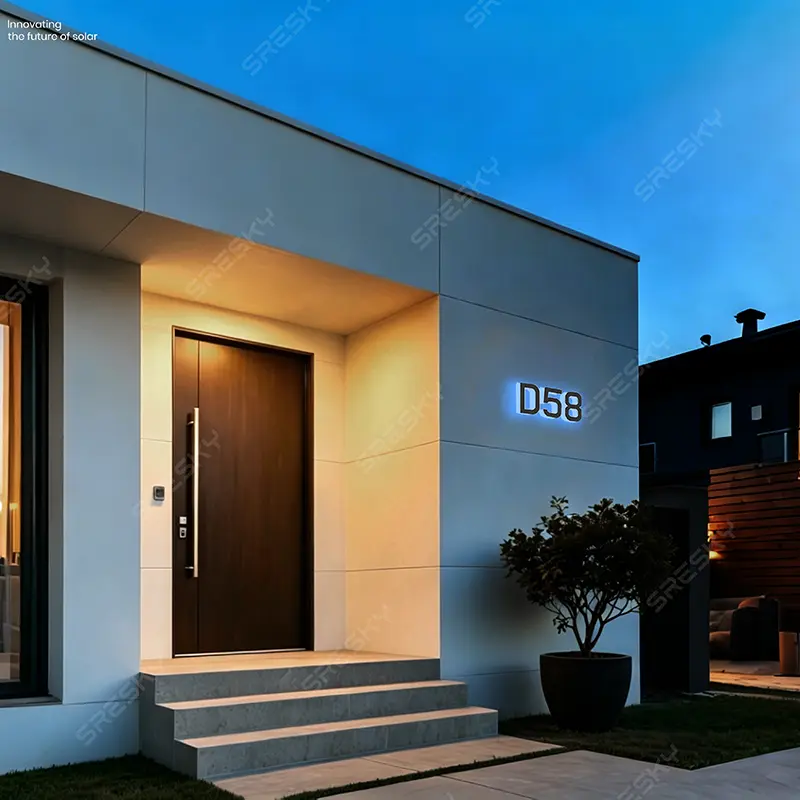 Rendering of blue light from Solar Letters & Number Lights